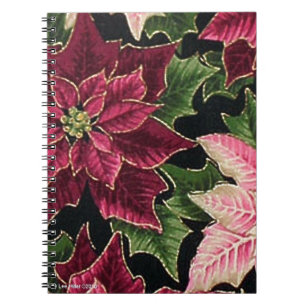 Carnet Rétro les années 50 Poinsettia Bourgogne rose