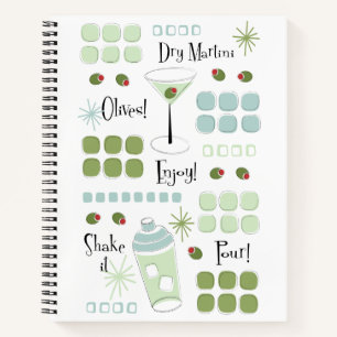 Carnet Retro Martini Moderne Du Milieu Du Siècle