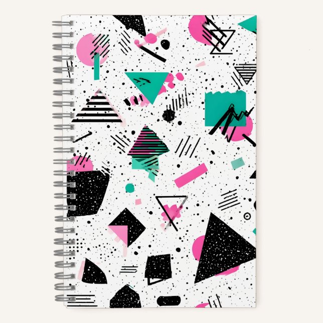 Carnet Retro Memphis Geometric Pattern (Recto)