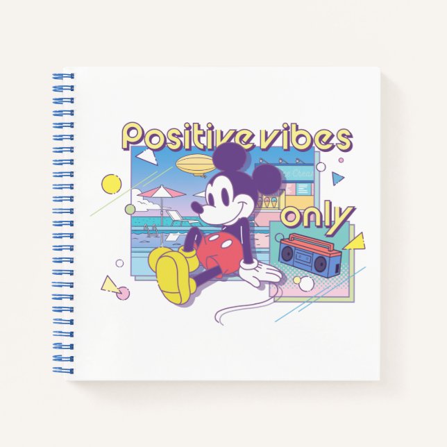 Carnet Retro Mickey Positive Vibes Only (Devant)