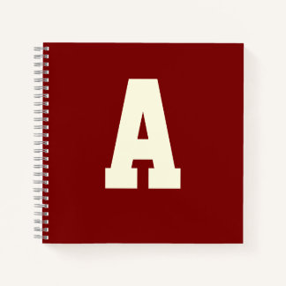 Carnet Retro monogram alpha burgundy cream