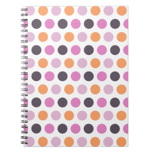 Carnet Rétro motif de point rose pourpre orange mignon de
