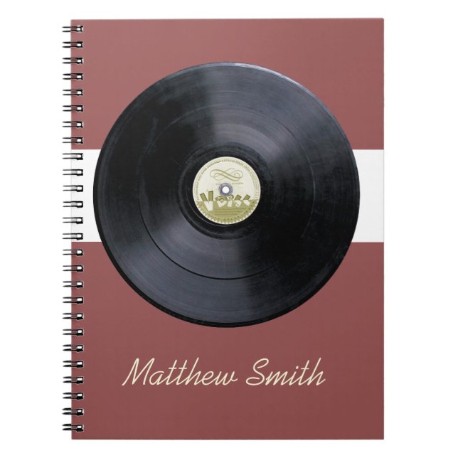 Carnet Rétro musique de lp de disque (Devant)