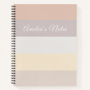 Carnet Retro Pastel Gris rose Rose Monogramme