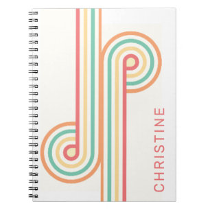 Carnet Retro Rainbow Line Art