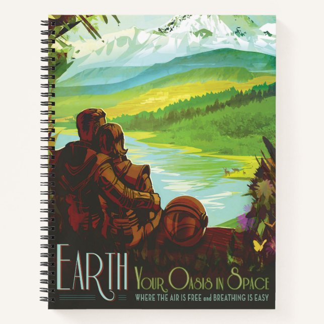 Carnet Retro Space Travel Poster-Une mission de science d (Devant)