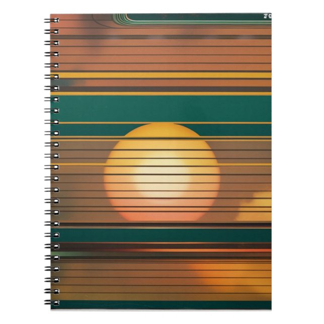 Carnet Retro Sunset Lines Aesthetic Spiral Notebook (Devant)