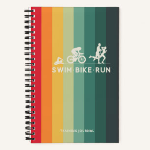 Carnet Retro Swim Bike Run Triathlon Icon Series