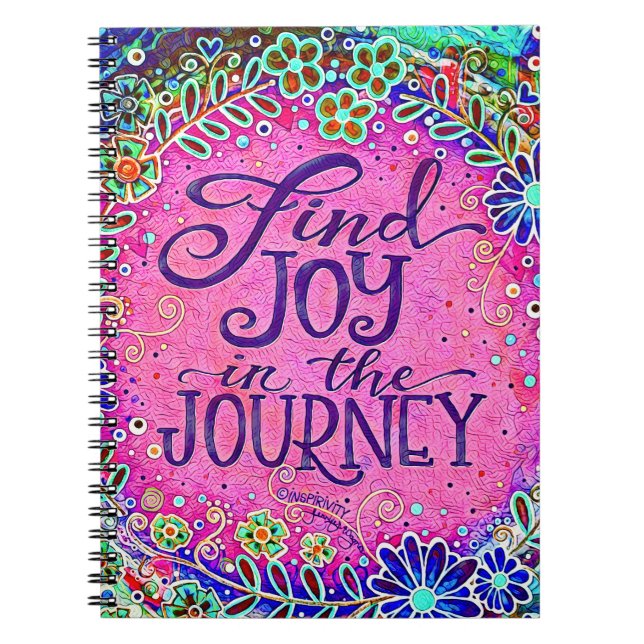 Carnet Retrouvez la joie dans le voyage rose Inspirivity  (Devant)