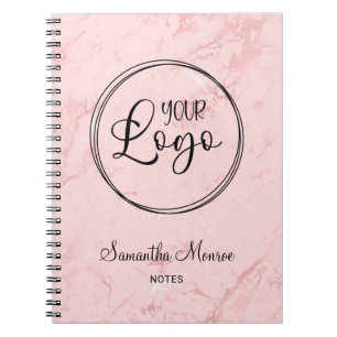 Carnet Réunion du logo commercial en marbre rose vif