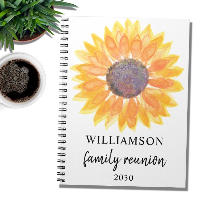 Carnet Réunion personnalisée de la famille des tournesols (Créateur téléchargé)