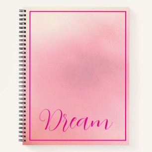 Carnet "Rêve" Lettre Rose Clair Gradient Rose