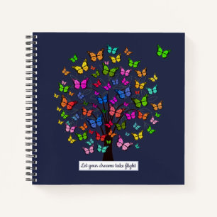 Carnet Rêves d'arbre à papillons colorés