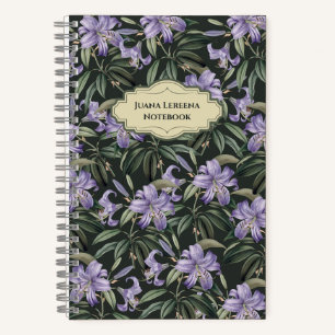 Carnet Rêves Floraux Sombres Avec Lily Violette Réaliste