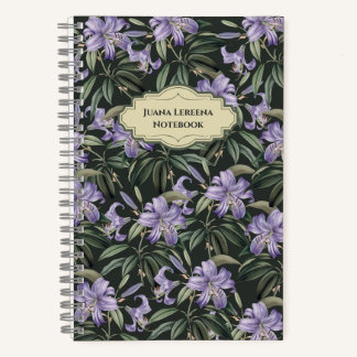 Carnet Rêves Floraux Sombres Avec Lily Violette Réaliste