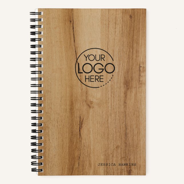 Carnet Revêtement en bois clair tendance Imprimer Logo mo (Recto)