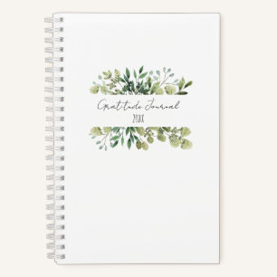 Carnet Revue de Gratitude Moderne Année Blanc