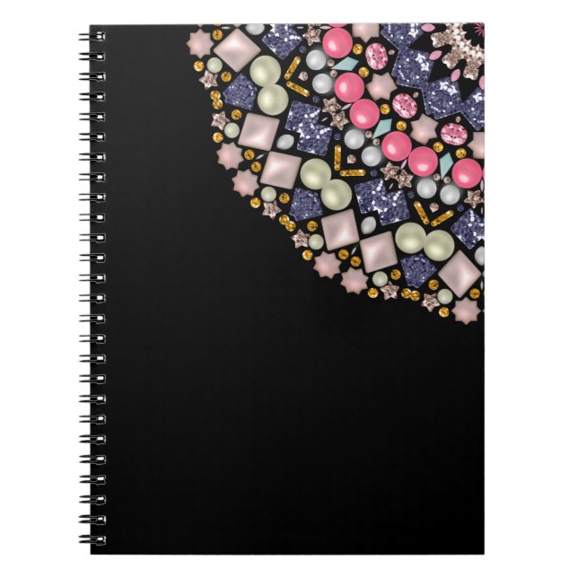 Carnet Rhinestones, paillettes, confettis (Devant)