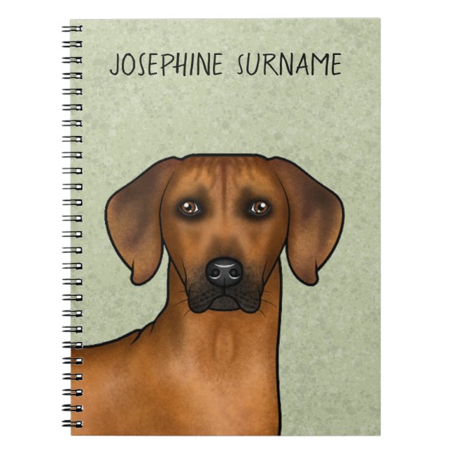 Carnet Rhodesian Ridgeback mignon Chien Lion Africain Et  (Devant)