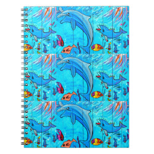 carnet riant de bleu de dauphins