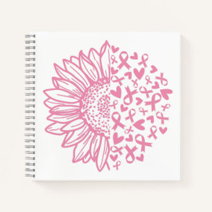 Carnet Ribbon rose Conscience du cancer du sein Tournesol