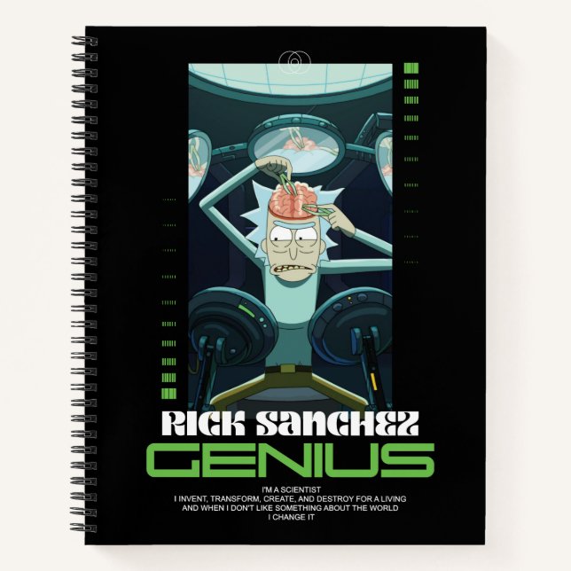 Carnet Rick Sanchez Genius Citation Graphique (Devant)