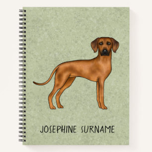 Carnet Ridback Rhodésien Chien Brun Mignon Avec Texte Ver