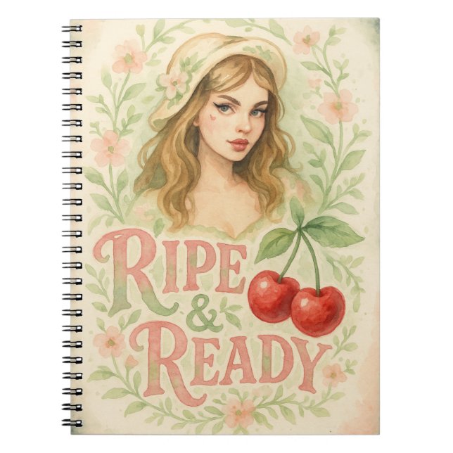 Carnet Ripe et prêt Boho été Floral Cherry Girl (Devant)
