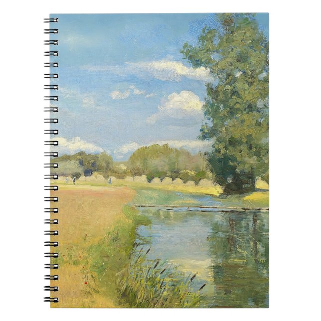 Carnet Rivière à travers un paysage de récolte, été (Devant)