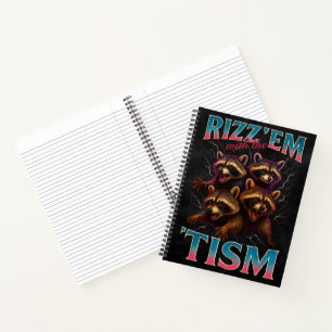 Carnet Rizz Em avec le Tism Meme Autisme Drôle Racoon
