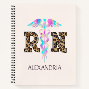 Carnet "RN" en Empreinte de léopard - Logo Médicale color