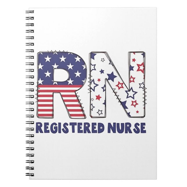 Carnet RN Infirmière inscrite 4 juillet subtile Américain (Devant)