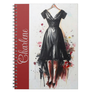 Carnet Robe classique vintage victorienne noire et blanch