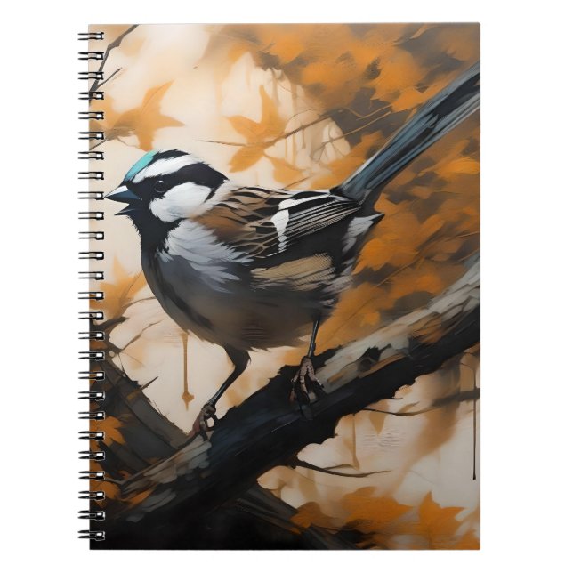 Carnet Robin Dans Une Peinture À Huile D'Arbre, (Devant)