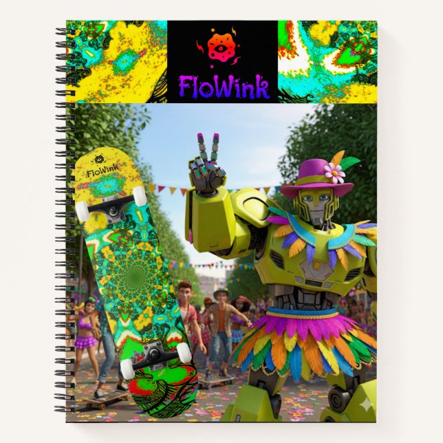Carnet Robot Boho Coloré (Devant)