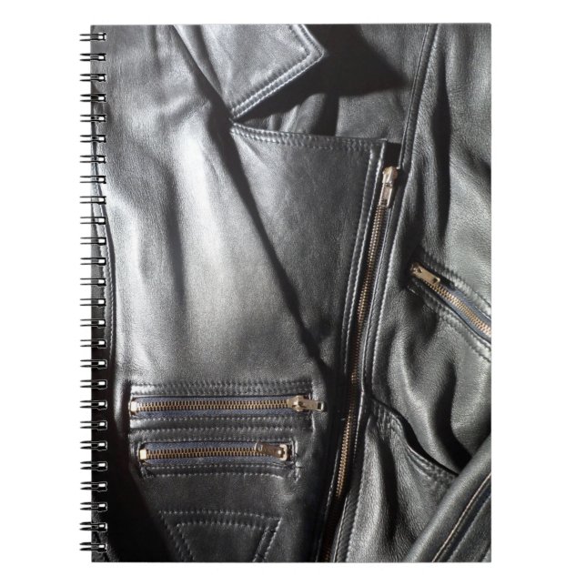 Carnet Rock n Rouleau Veste en cuir noir Photo Imprimer (Devant)