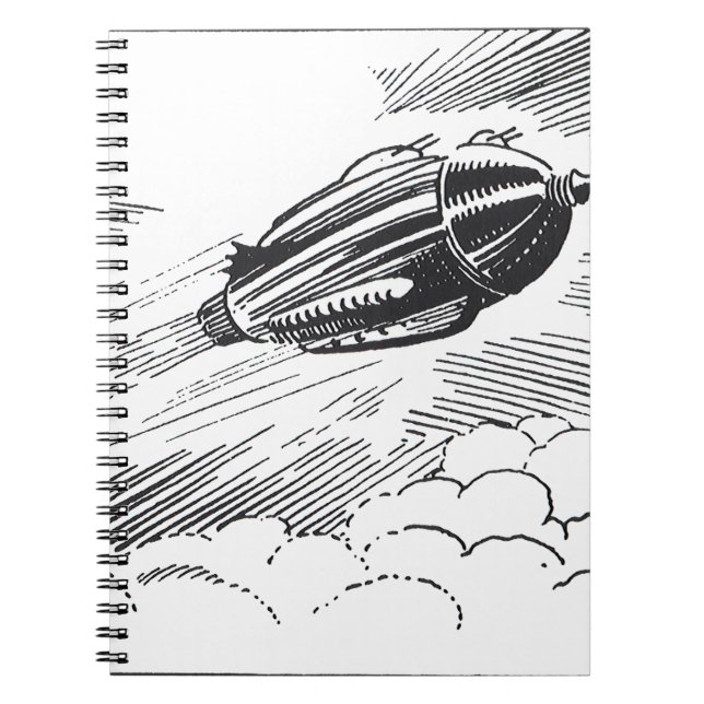 Carnet Rocket de vaisseau spatial de science-fiction vint (Devant)
