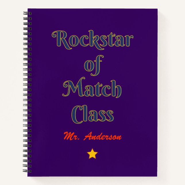 Carnet Rockstar de la classe de match (Devant)