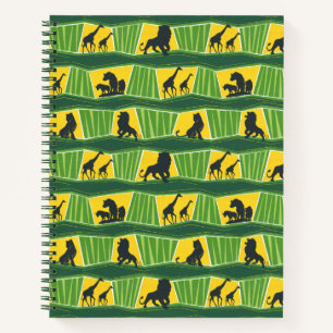 Carnet Roi Lion Motif animalier vert et or