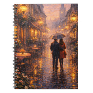 Carnet Romantic Paris Rain Spiral Notebook