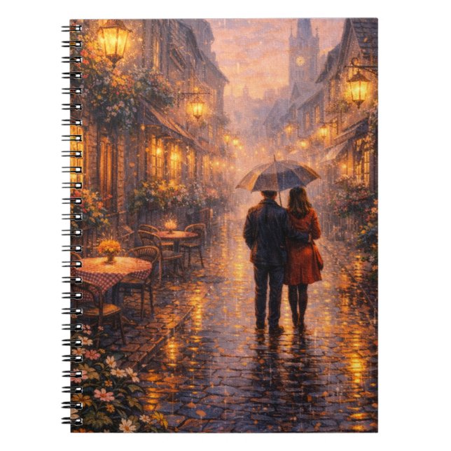 Carnet Romantic Paris Rain Spiral Notebook (Devant)
