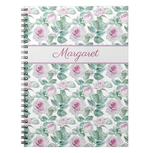 Carnet Romantic Pink Roses Personalized (Devant)