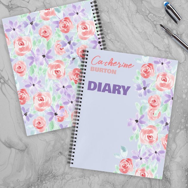 Carnet Romantique Charme Violet Lavande et Rouge (Créateur téléchargé)