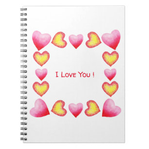 Carnet Romantique minimaliste Je t'aime Saint Valentin