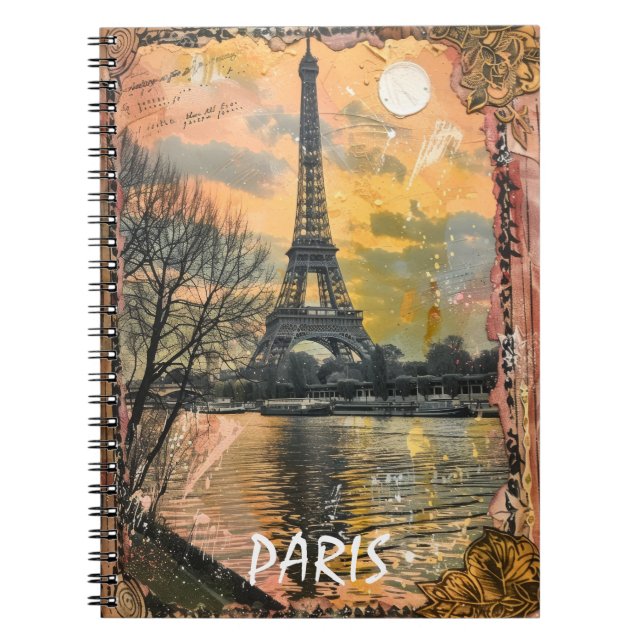 Carnet Romantique Paris France Vintage (Devant)
