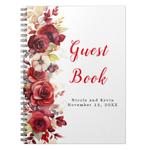 Carnet Romantique Roses Rouges Mariage Floral