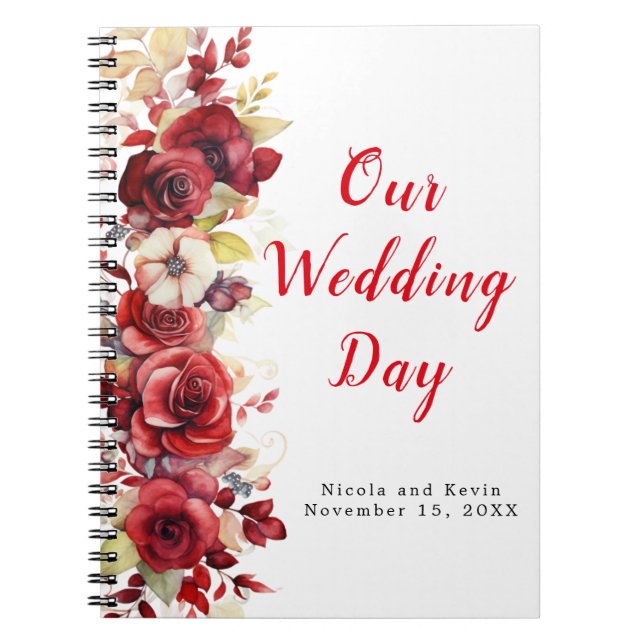 Carnet Romantique Roses Rouges Wedding planner Floral (Devant)