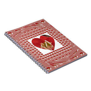 Carnet Romantique Rouge Fleur Coeur Design 4 Moments spéc