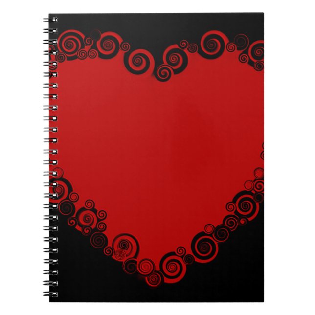 Carnet Romantique Valentine amour coeur rouge (Devant)