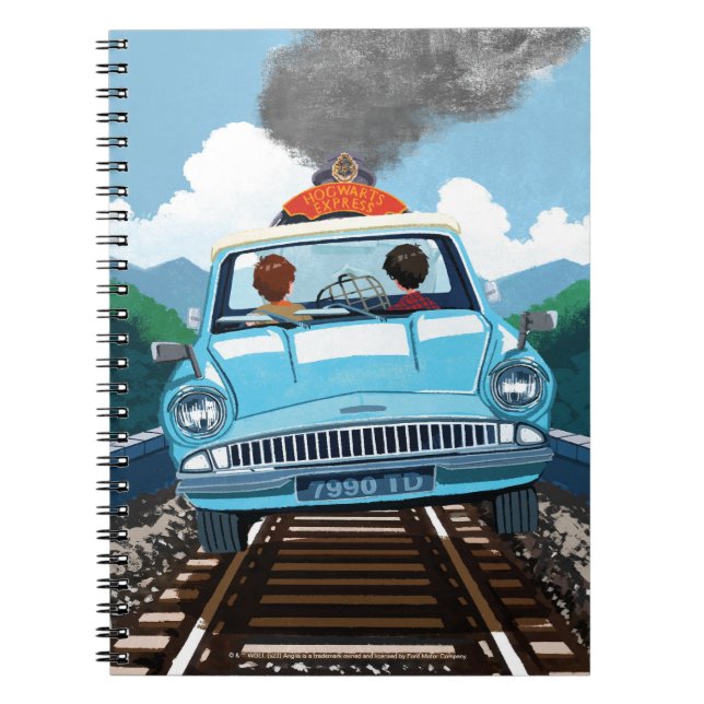 Carnet Ron & HARRY POTTER™ en voiture volante vers HOGWAR (Devant)